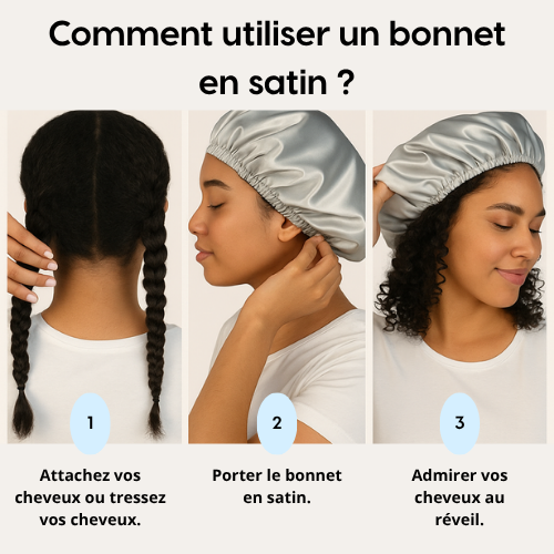 Bonnet en satin réversible | Raisin
