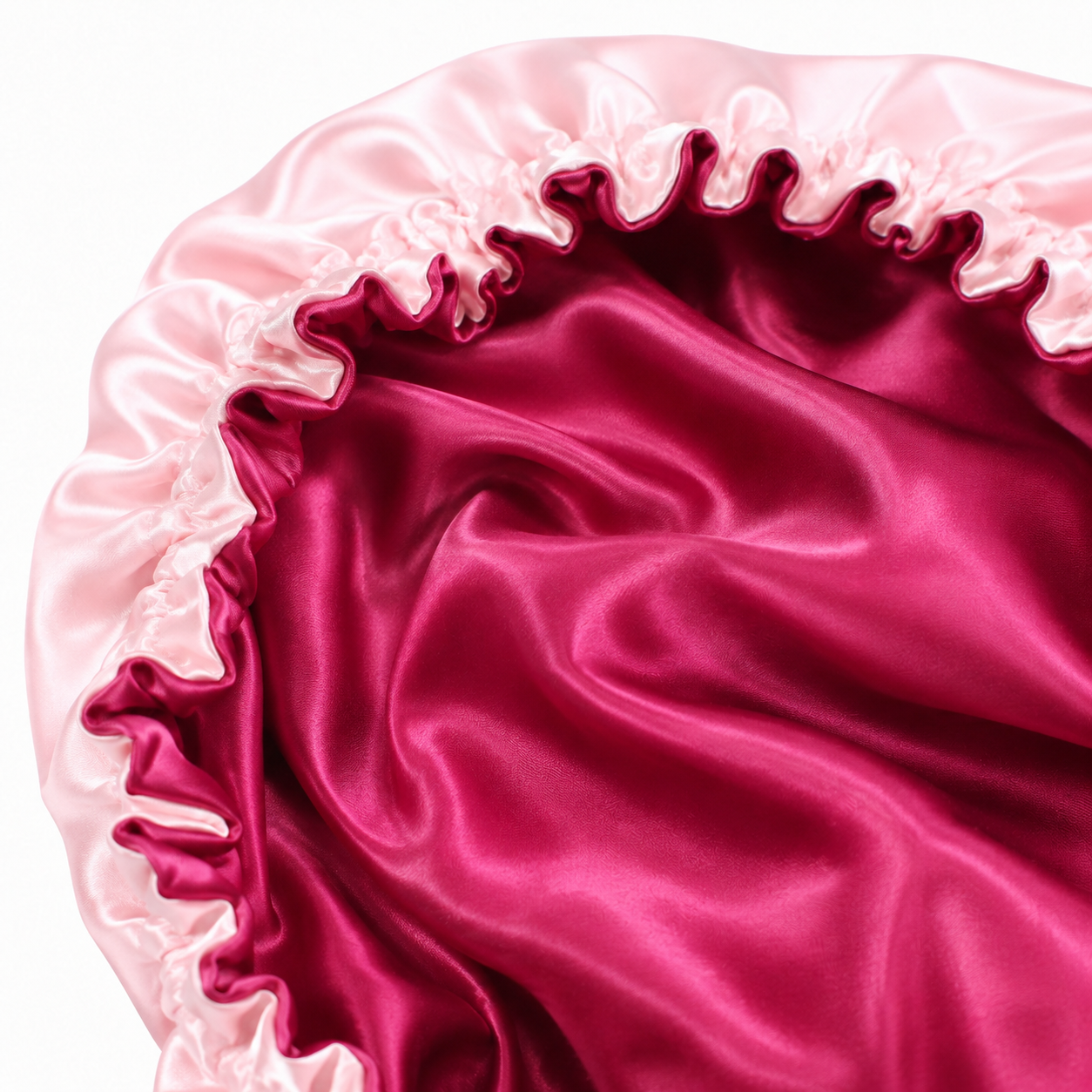 Bonnet en satin réglable - Framboise