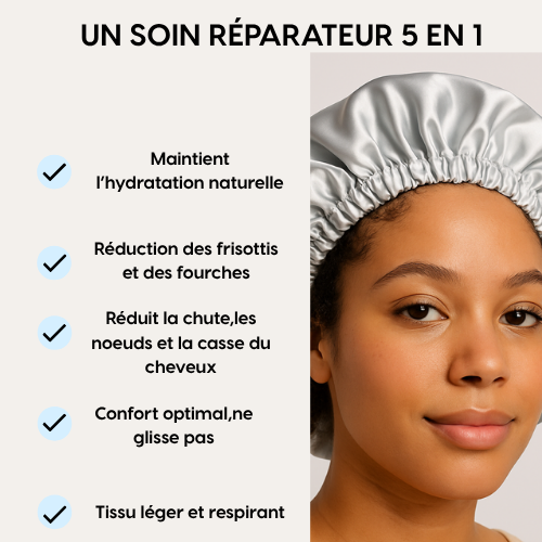 Bonnet en satin réversible | Raisin