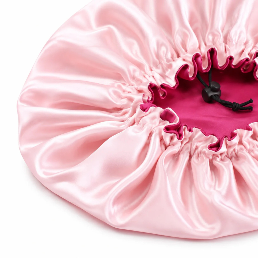 Bonnet en satin réglable - Framboise