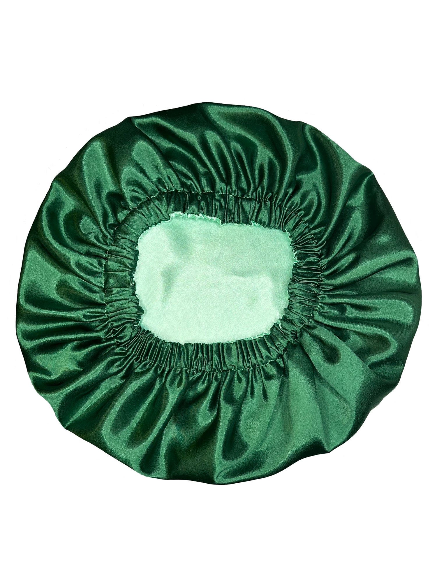 Bonnet en satin réversible| Émeraude