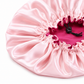 Bonnet en satin réglable - Framboise
