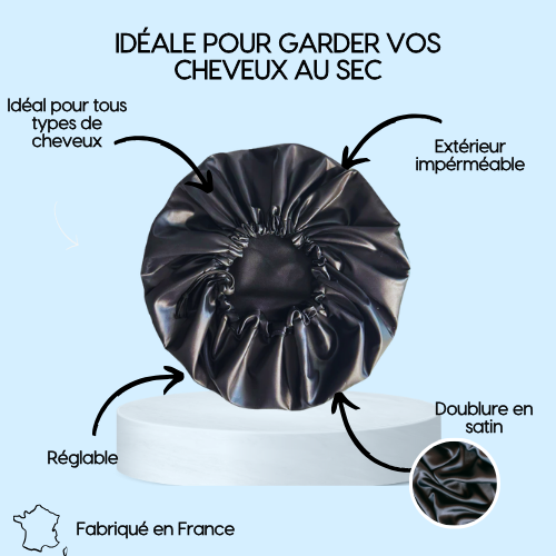 Bonnet de douche doublé en satin ANTI-HUMIDITÉ