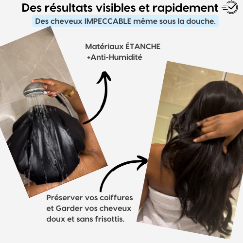 Bonnet de douche doublé en satin ANTI-HUMIDITÉ