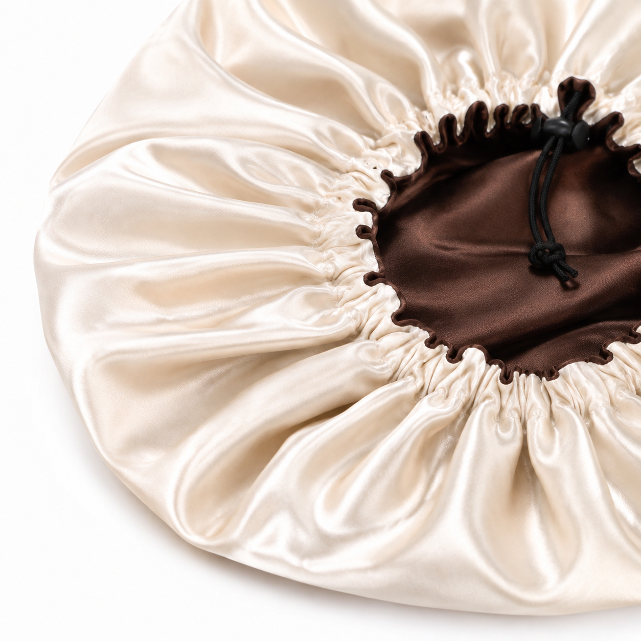 Bonnet en satin réglable - Châtaigne