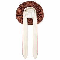 Bonnet en satin à nouer - Noisette