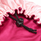 Bonnet en satin réglable - Framboise