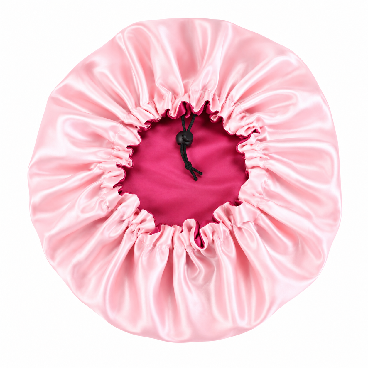 Bonnet en satin réglable - Framboise