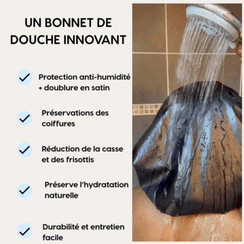 Bonnet de douche doublé en satin -Anti-Humidité