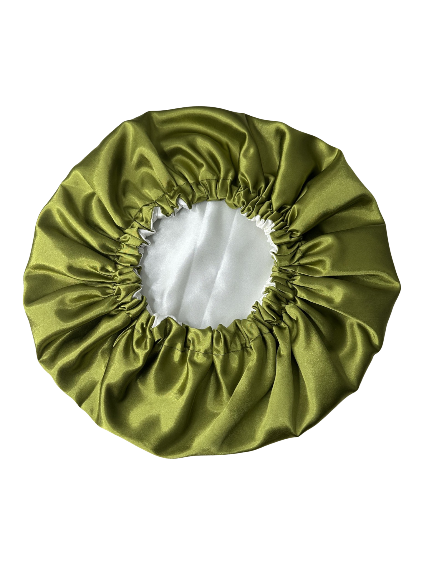 Bonnet en satin réversible | Olive